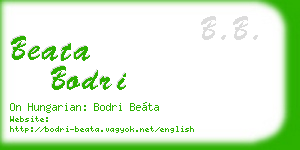 beata bodri business card
